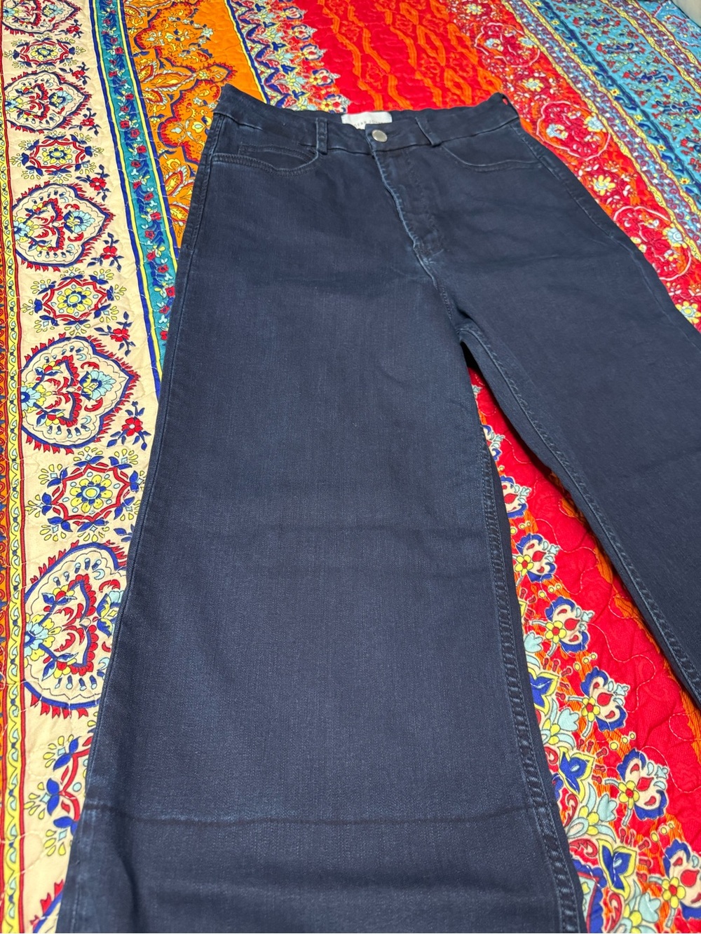Dear John Dark Wash Cropped Wide Leg Jeans